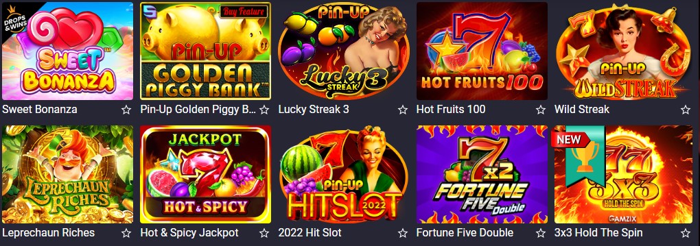 Игровые автоматы Пин Ап казино